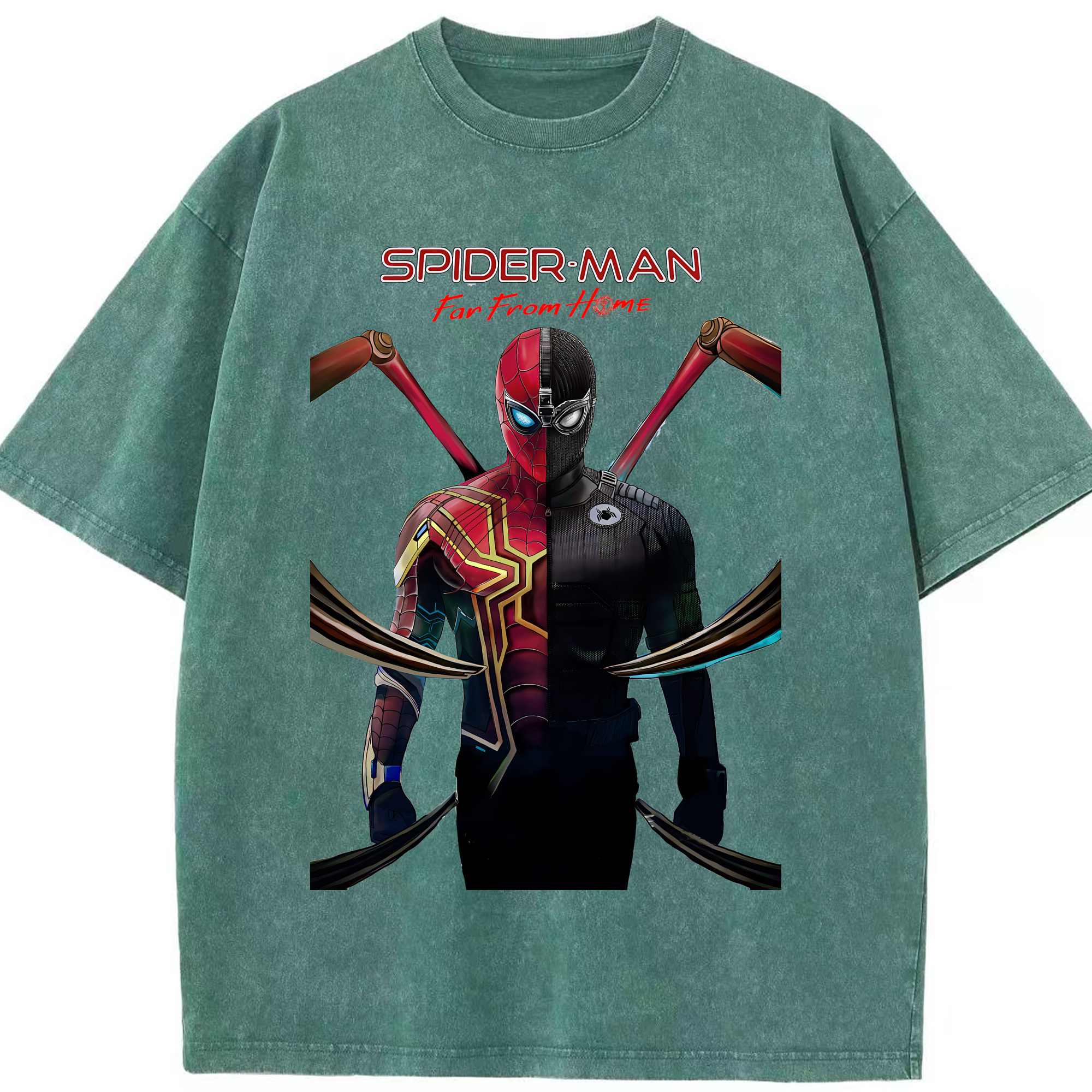 （画像用） Spider Man スパイダーマン 綿100% ヴィンテージ風 半袖Tシャツ（フロントプリント）